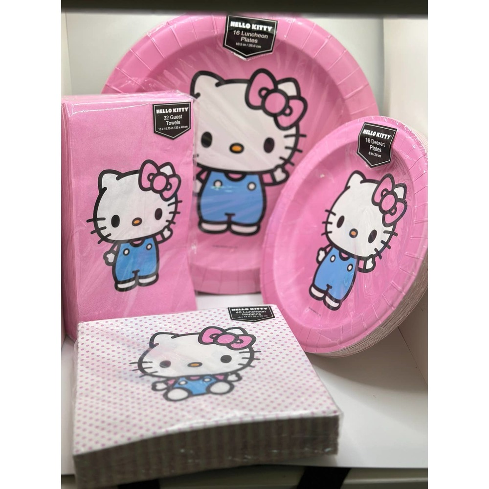 Hello Kitty Plate Napkin Bundle Lunch Plates, Dessert Plates, 2 types of napkins